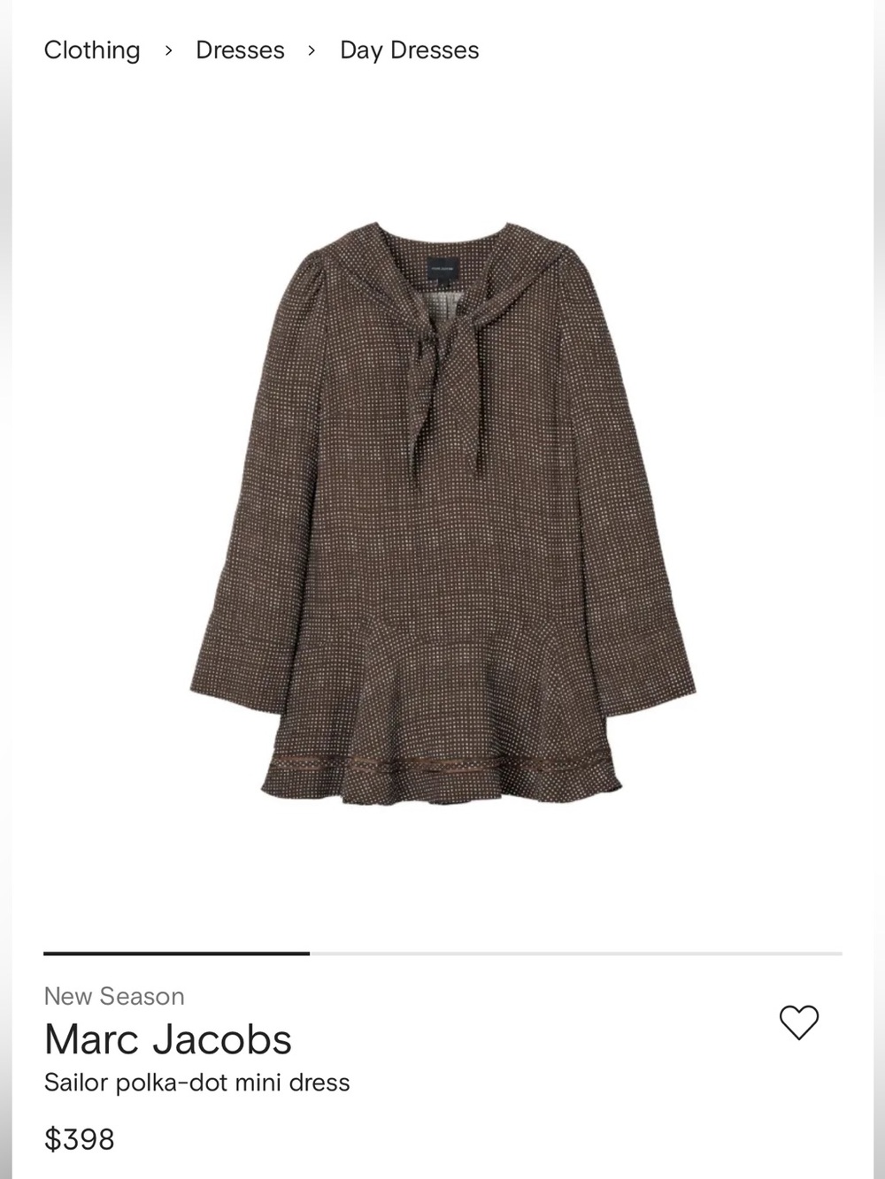Marc Jacobs Brown Polka Dot Sailor-Style Mini Dress